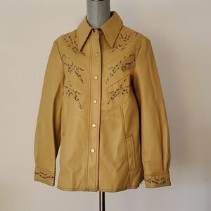 BELLARIVA | Faux Leather Embroidered Jacket